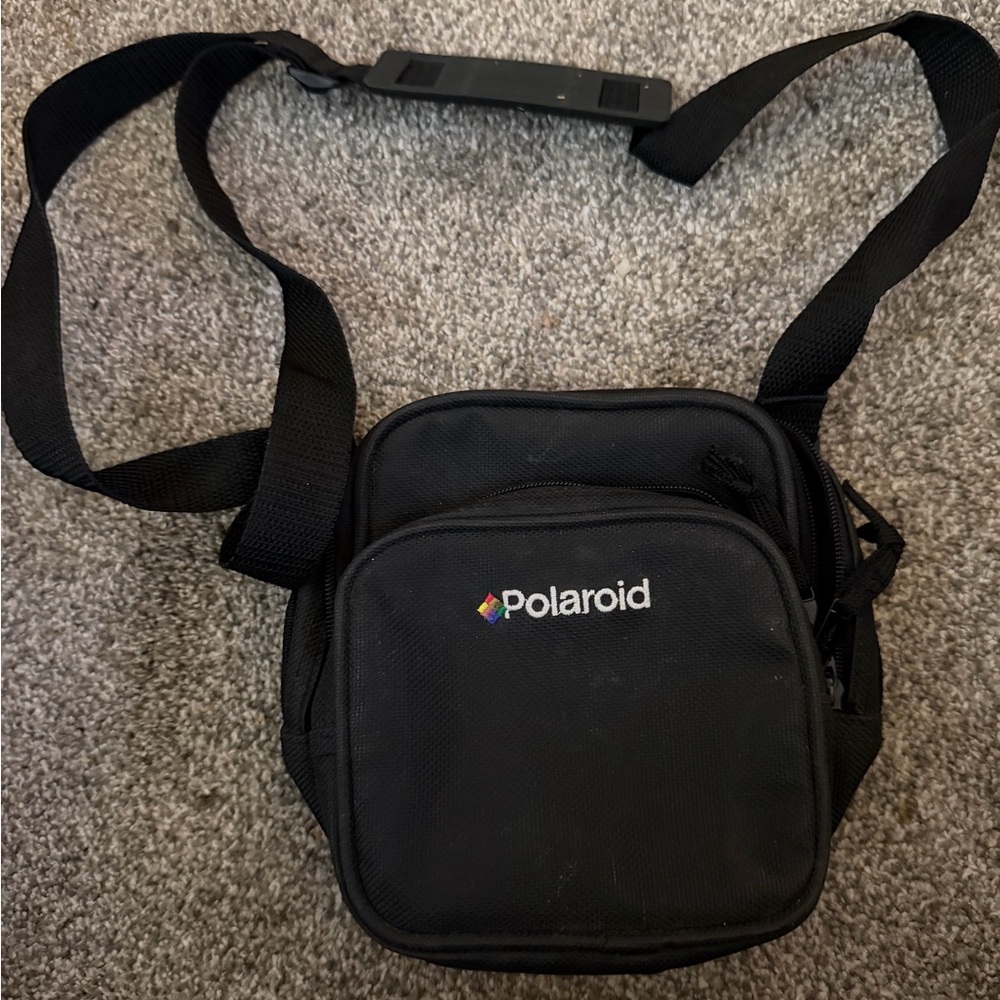 Polaroid Black Compact Crossbody Pouch with Logo
